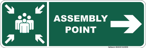Assembly Point (Arrow), Safety Sign