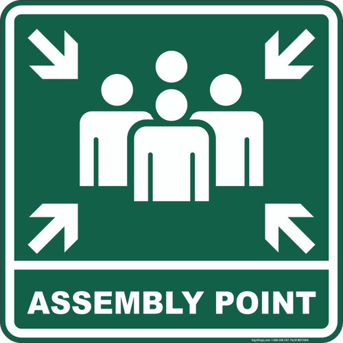 Assembly Point Marker (Square), Safety Sign