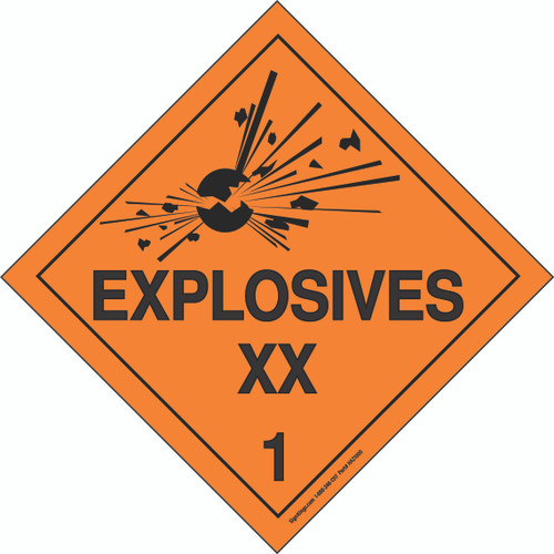 Hazard Class 1 Explosives, Hazmat Placard
