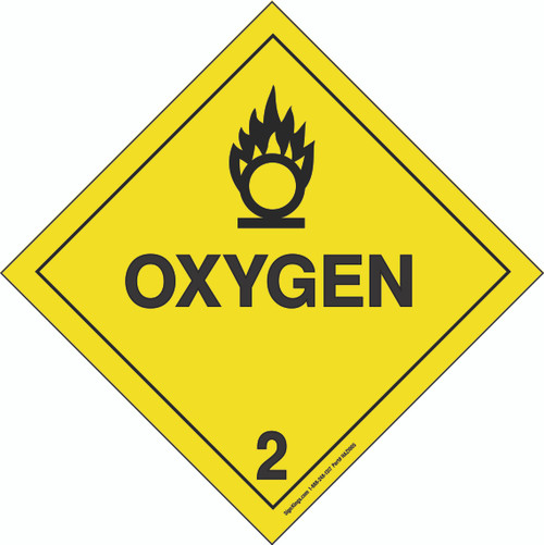 Hazard Class 2 Oxygen, Hazmat Placard