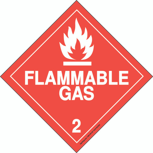 Hazard Class 2 Flammable Gas, Hazmat Placard