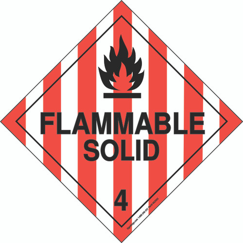 Hazard Class 4  Flammable Solid, Hazmat Placard