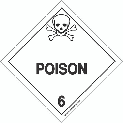 Hazard Class 6 Poison, Hazmat Placard