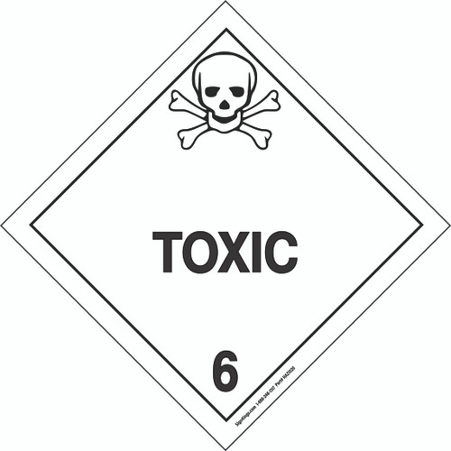 Hazard Class 6 Toxic, Hazmat Placard