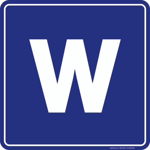 "Women (W)", Restroom Sign