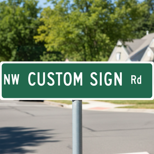 Preview of Green Custom MUTCD Street Sign, 9"x36"