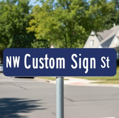 Preview of Blue Custom MUTCD Street Sign, 6"x24"