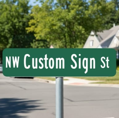 Preview of Green Custom MUTCD Street Sign, 6"x24"