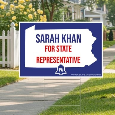 Custom Candidate Yard Sign - Pennsylvania State (Part#: YRD1030)