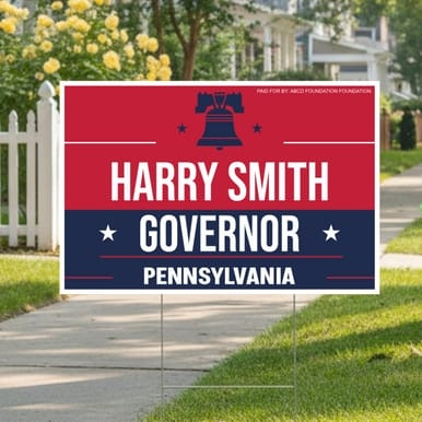 Custom Candidate State Yard Sign - Pennsylvania Liberty Bell (Part#: YRD1032)