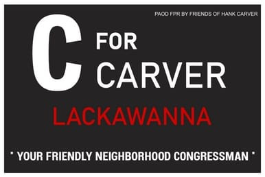Custom Campaign Yard Sign - Minimalist Red/Blue Font (Part#: YRD1033)