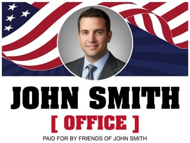 Custom Vote Yard Sign - Image, Stars & Stripes (Part#: YRD1007)