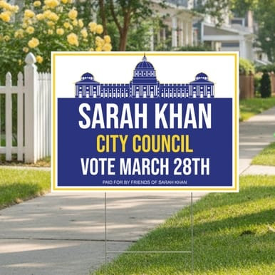 Custom Candidate Yard Sign - Pennsylvania Capitol Building (Part#: YRD1035)