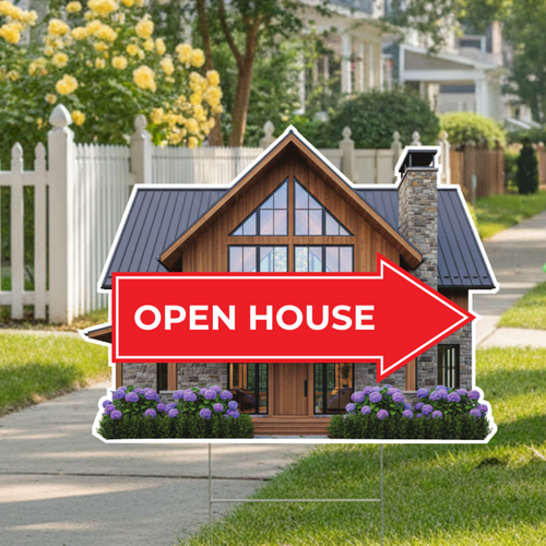 "Open House" - Real Estate Sign - 24"x18" In Classic Red