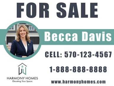 "For Sale - Style 1", Real Estate Sign (Part#: REA1001)