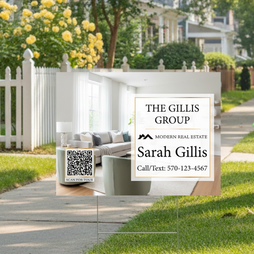 "Listing Display (Light)- Upload Background", Real Estate Sign 24"x18" example