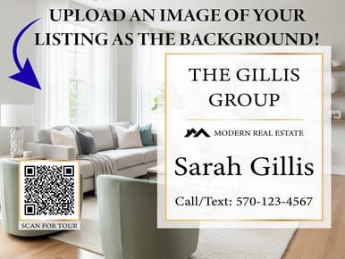 "Listing Display (Light)- Upload Background", Real Estate Sign (Part#: REA1003)