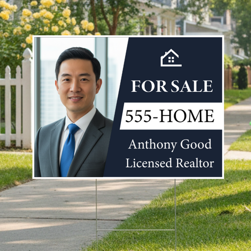 Display of "For Sale - Style 2", Real Estate Sign 24"x18".
