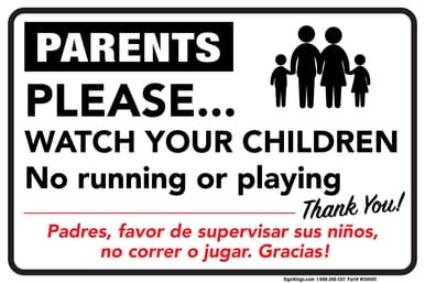 Please Watch Your Children, Laundromat Sign (Part#: WSH1011)