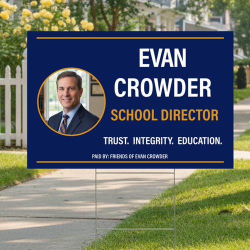 Candidate (Upload Photo) - Campaign Sign Example - 18"x24" Horizontal Yard Sign