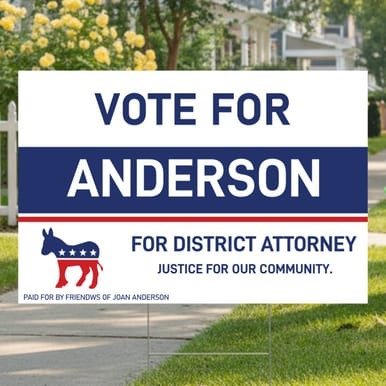 Vote For [ Candidate ] - Democrat", Campaign Sign (Part#: YRD1041)