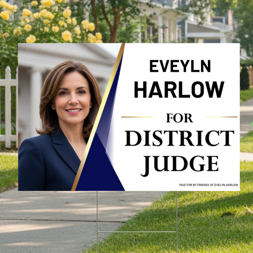 Gradient [ Candidate + Photo ], Campaign Sign Example - 24"x18" Horizontal Yard Sign.