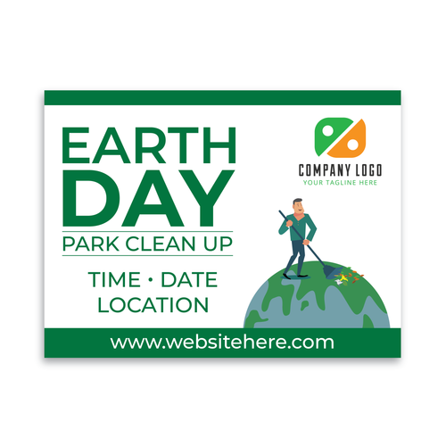 Earth Day Park Clean Up, Yard Sign