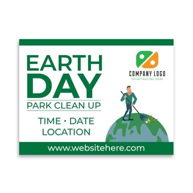 "Earth Day Park Clean Up", Yard Sign (Part#: YRD1054), Earth Day Park Clean Up, Yard Sign 24"x18"