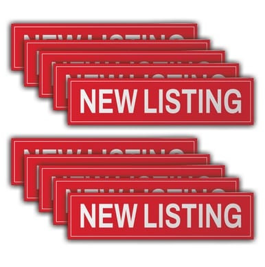 10 Pack, ""New Listing" - Real Estate Riders (Part#: REA1008)