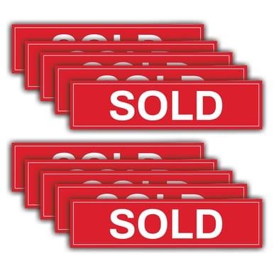 10 Pack, "Sold" - Real Estate Riders (Part#: REA1008)