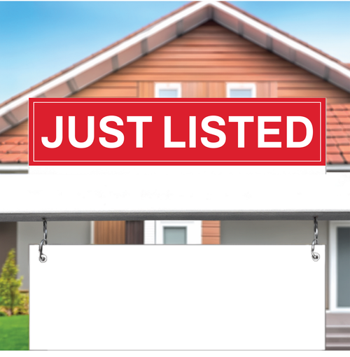 "Just Listed" - Real Estate Riders 24" x6 ".