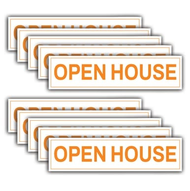 10 Pack, "Open House" - Real Estate Riders (Part#: REA1030)