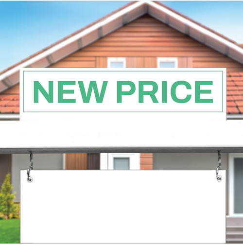 "New Price" - Real Estate Riders 24" x6 ".