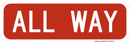 All Way Plaque, MUTCD (Part#: SKR1-3P)