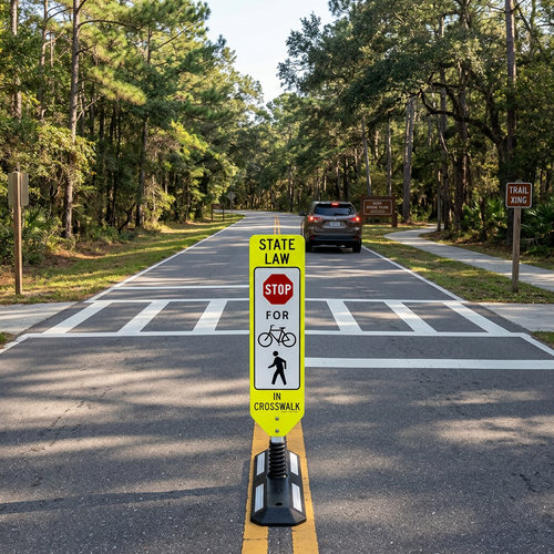 In-Street Trail Crossing - Stop, 12"x36" MUTCD