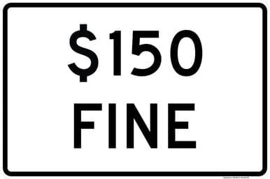 $150 Fine Plaque, MUTCD (Part#: SKR2-6bP)