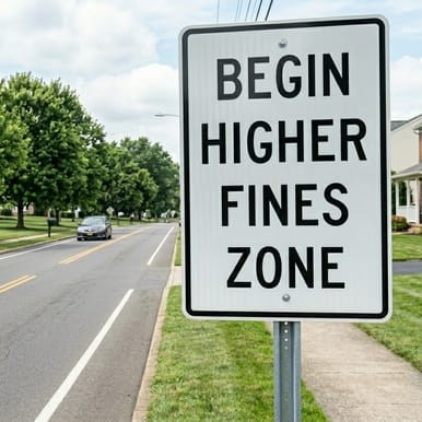 Begin Higher Fines Zone , R2-10, Begin Higher Fines Zone Sign, MUTCD (Part#: SKR2-10)