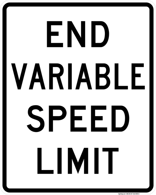 End Variable Speed Limit Sign, MUTCD (Part#: SKR2-13)