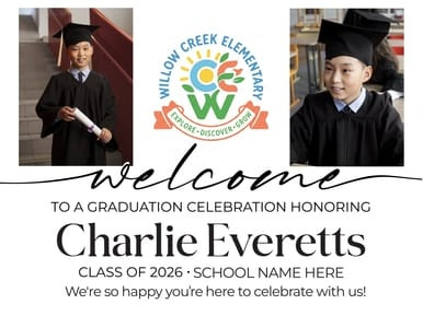 Welcome To A Graduation Celebration [Upload 3 Images] - Yard Sign (Part#: YRD1058)