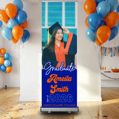 Preview of Graduate Class of 2026 [ Enter Name + School ]Banner Design #1, 2'x6'