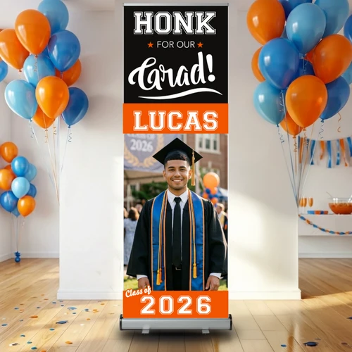 Preview of Honk For Our Graduate [ Enter Name ] Banner Design #2, 2'x6'