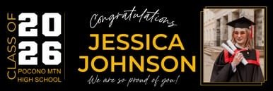Class of 2026 [ Enter Name + School ] Banner Design, 6'x2'