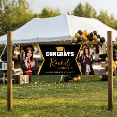 Congrats [ Enter Name + School ] Banner Design, 6'x2'