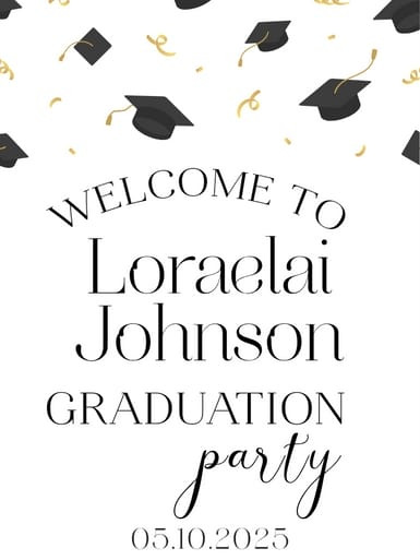 Welcome To Grad Party [Add Name + Date] - Yard Sign (Part#: YRD1060)