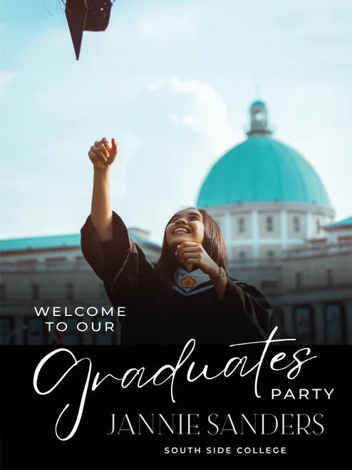 Welcome To Our Grad Party [ Add Name + School ], Sign.