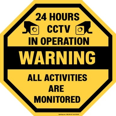 Warning CCTV In Operation, Video Surveillance (Part#: SEC1008)