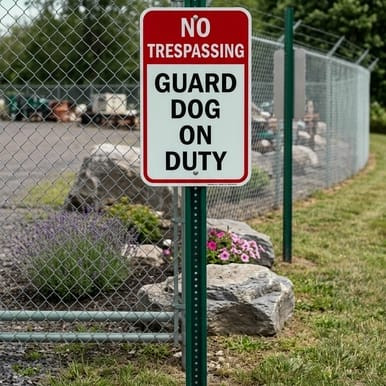 Example of No Trespassing - Guard Dog On Duty,  Property Sign