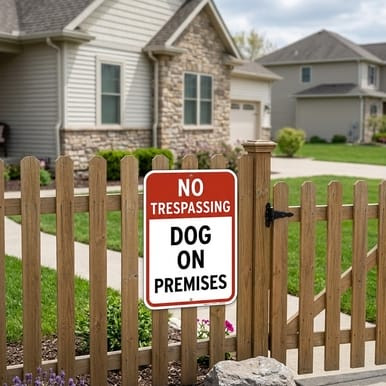 Example of No Trespassing - Dog On Premises,  Property Sign