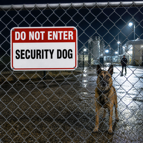 Example of Do Not Enter - Security Dog,  Property Sign
