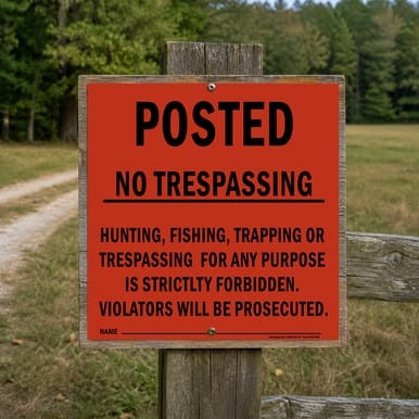 Posted No Trespassing (Red), Property Sign (Part#: POST1005)